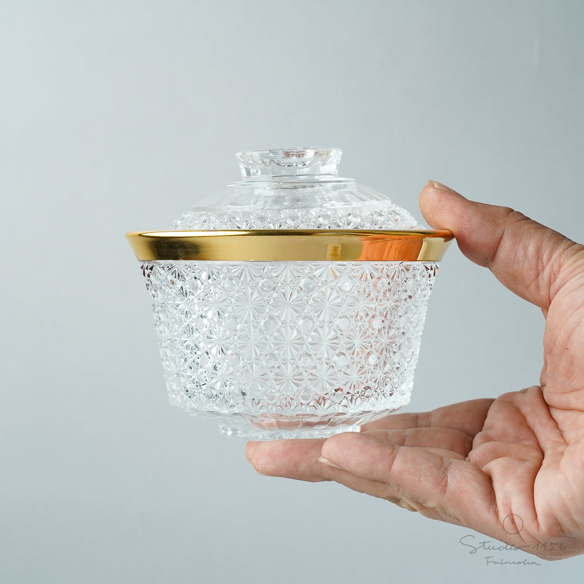 ガラス食器 菊籠目蓋物 11.5cm Mizusaki-Glass 小鉢・取鉢 10-14.9cm